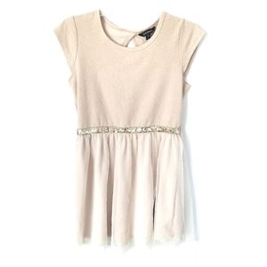 Girls GEORGE Gold Beige Back Cutout Party Dress